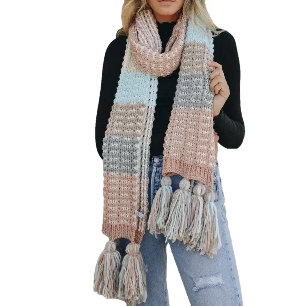 LETO Women’s pastel oversized knit scarf OS NWT